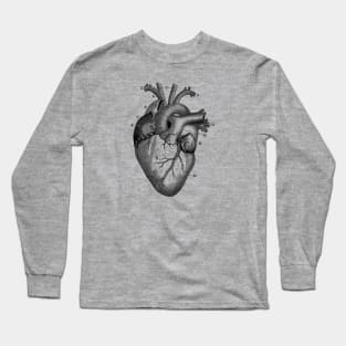 Human Heart Diagram - Vintage Anatomy Long Sleeve T-Shirt